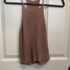 Brandy Melville light pink knitted tank.